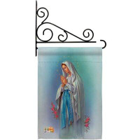 Breeze Decor Our Lady Of Grace - Impressions Decorative Metal Fansy Wall Bracket Garden Flag Set GS103050-BO-03
