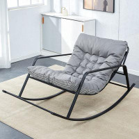 Ebern Designs Stylish Metal Rocking Chair With Upholstery