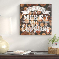 East Urban Home Merry Little Christmas Textual Art on Wrapped Canvas