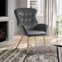 Mercer41 Tufted Button Wingback Vanity Chair