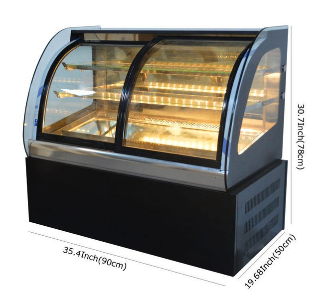 220v Commercial Curved Countertop Refrigerated Cake Bakery Display Case Cabinet 210081 in Other Business & Industrial in Toronto (GTA) - Image 2