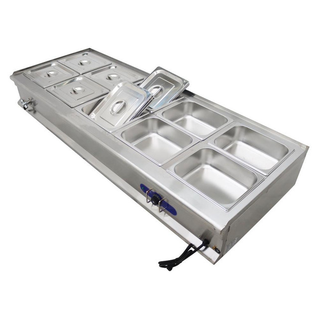 10-Pan Pot Kettle Bain-Marie Buffet Food Warmer Steam Table 71×26×11inch 1800W 190916 in Other Business & Industrial in Toronto (GTA) - Image 2