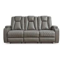 Signature Design by Ashley Mancin 85" Faux Leather Square Arm Reclining Sofa