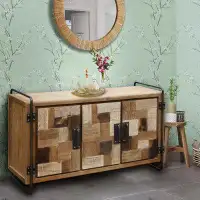 Chic Teak 59" W x 35" H x 20" D Solid Wood Free-Standing Bathroom Cabinet