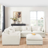 Hokku Designs 6-Seats Modular L-Shaped Sectional Sofa with Removabled Down-Filled Seat Cushion