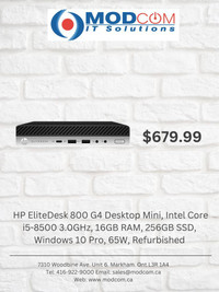 Desktop PC SALE!!! HP EliteDesk 800 G4 Desktop Mini, Intel Core i5-8500 3.0GHz, 16GB RAM, 256GB SSD, Windows 10 Pro