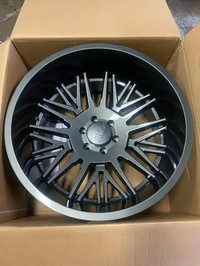 FOUR NEW 22 INCH CALI OFFROAD RAWKON WHEELS + 33X12.50R22 ANTARES LIKE NEW TIRES -- 22X12 6X135 !!