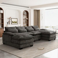 Latitude Run® 4-Piece Upholstered Sectional Sofa Oversized Couch