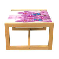East Urban Home East Urban Home Butterflies Coffee Table, Orchid Reflection On Water Bloom Botany Plant Branch Anima Pri