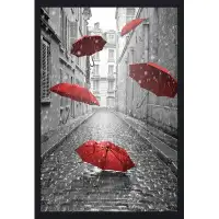 Picture Perfect International "Five Umbrellas" Framed Photographic Print