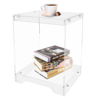 Rebrilliant Dearriba Acrylic Bedside End Table Nightstand Bedroom Coffee Table Home Storage Decor