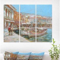Made in Canada - East Urban Home 'Two Vintage Fishing Boat' Oil Painting Print Multi-Piece Image on Wrapped Canvas