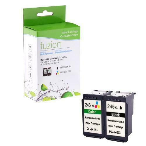 fuzion™ Premium Remanufactured Inkjet Cartridge for Printers Using the Canon PG245XL/CL246XL Set - Black/Tri-Color Reman in Printers, Scanners & Fax
