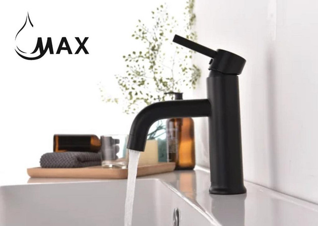 Single Handle Bathroom Faucet Round Design Matte Black Finish in Plumbing, Sinks, Toilets & Showers
