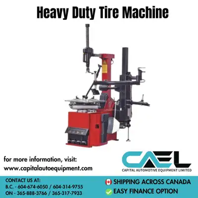 Finance Available for Brand New CAEL Pneumatically Operated Tire Changer Machine - with Tilting Column and Right Arm!
