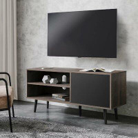 George Oliver Wampat Mid-Century Modern Wood Furniture Tv Stand For Tv's Up To 50",Black