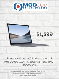 Brand New Microsoft Surface Laptop 3 PKU-00001 13.5 - Intel Core i5 - 8GB RAM - 256GB SSD