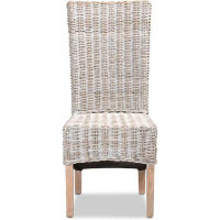 Red Barrel Studio Dining Chairs, White/Natural Brown
