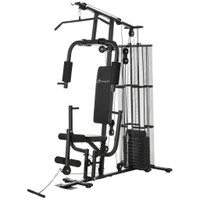 HOME GYM, MULTIFUNCTION GYM EQUIPMENT WORKOUT STATION WITH 100LBS WEIGHT STACK FOR LAT PULLDOWN