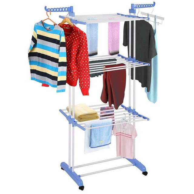 NEW 66 IN LAUNDRY CLOTHS STORAGE DRYING RACK PORTABLE 627LB in Other in Edmonton Area