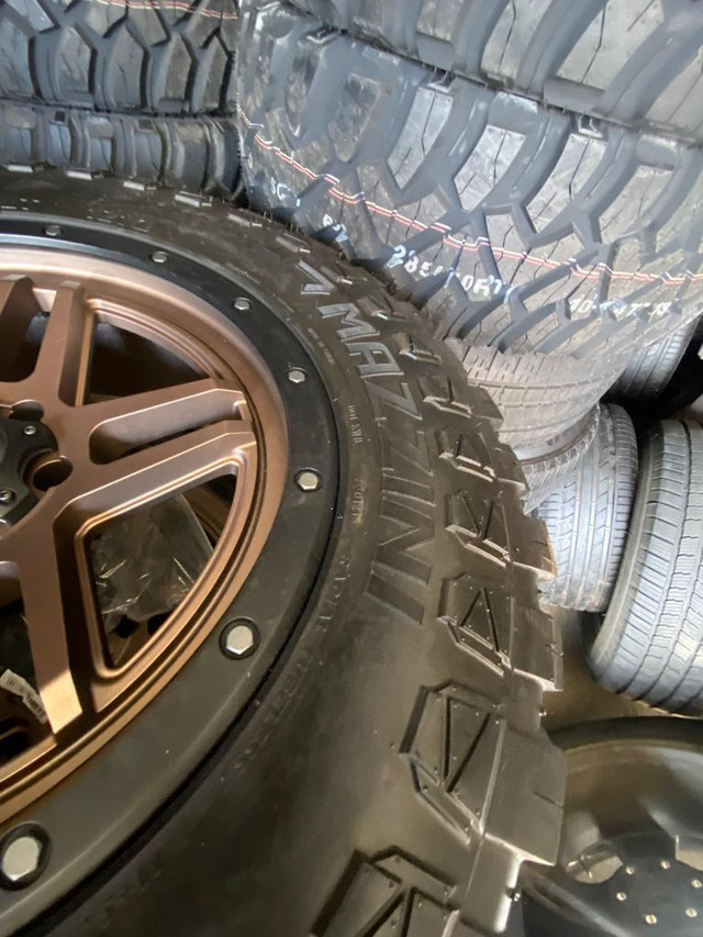 SET OF FOUR LIKE NEW 20 INCH BRONZE 4WP WHEELS !! 6X135 !! MOUNTED WITH 35x12.50R20 MAZZINI MUD TIRES !! in Tires & Rims in Toronto (GTA) - Image 3