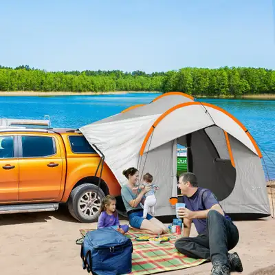 Car Tent 94.1" L x 82.7" W x 82.7" H Grey and Orange