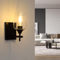 Wrought Studio 1pcs Black Wine Glass Modern Lamp Wall Lamp Two Sets For Indoor And Outdoor