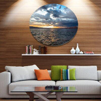 Made in Canada - Design Art 'Beautiful Seascape under Cloudy Sky' Photographic Print on Metal
