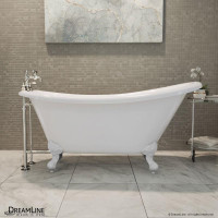 61x28x28 (H) DreamLine Atlantic Acrylic Freestanding Bathtub with White, Brushed or Chrome Finish ( Clawfoot )