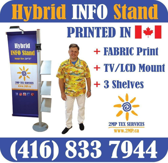 PREMIUM Hybrid INFO Stand Trade Show Display Promo Marketing Booth + Custom FABRIC Dye Sublimation Printed Graphics in Other Business & Industrial in Ontario