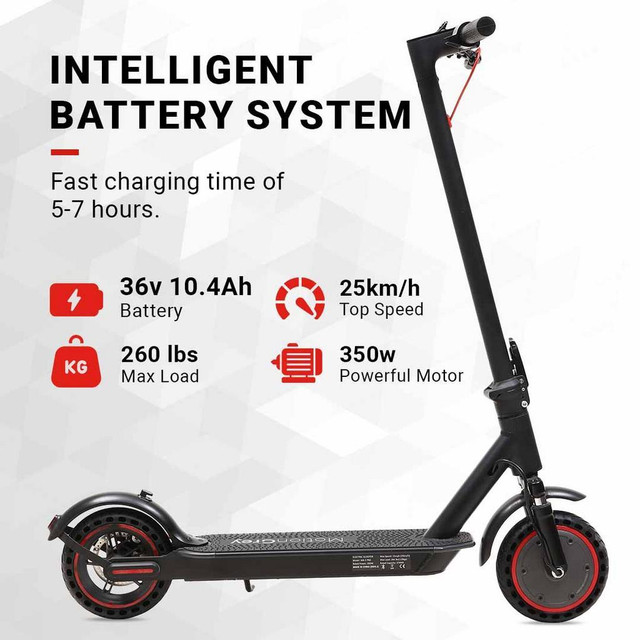MotionGrey Plus Electric Scooter: 35km Range, 350W Motor, 8.5 Burst Proof Tires, Added Suspension, Black in Other - Image 4