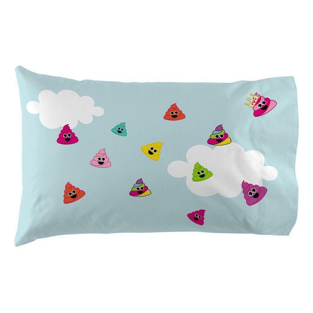 Emoji Pillowcase Rainbow Poop City Reversible Pillowcase for Kids - 20 X 30 Inch (1 Piece Pillow Case Only) in Other