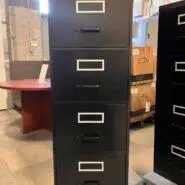 Global 4 Drawer Vertical Filing Cabinet – Black – Legal Size