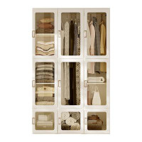 Rebrilliant Antbox Portable Closet, Foldable Wardrobe Storage Clothing Organizer With Magnetic Doors, 9 Doors 2 Hangers
