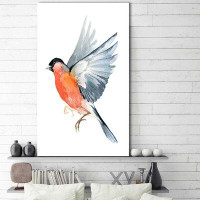 Charlton Home 'Robin' Watercolor Painting Print on Wrapped Canvas