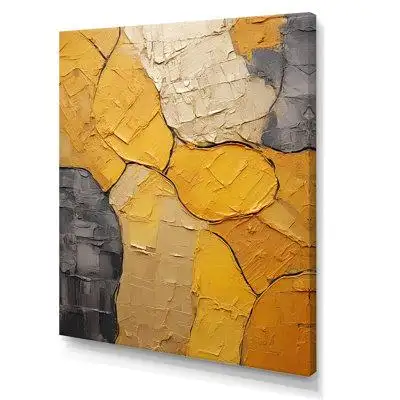 Wrought Studio Minimalism Yellow Botanical Ceramics  - Abstract Wall Decor