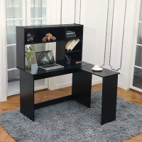 Latitude Run® Oklee L-Shape Executive with Hutch Writing Computer Desk for Home and Office