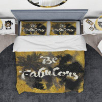 East Urban Home Be Fabulous Quote Duvet Cover Set