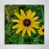 Latitude Run® Yellow Petaled Flower 1 - 1 Piece Rectangle Graphic Art Print On Wrapped Canvas