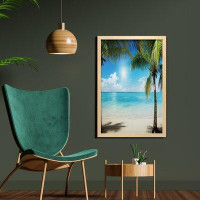 East Urban Home Ambesonne Tropical Beach Wall Art With Frame, Coconut Palm Trees Shadows On Caribbean Shore Summer Plant