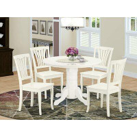 August Grove Kuster 4 - Person Rubberwood Solid Wood Dining Set