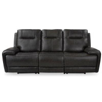 GZMWON 93.12" Leather Reclining Sofa