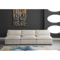 Everly Quinn Millersburg 117" Velvet Armless Modular Sofa with Reversible Cushions