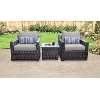 kathy ireland Homes & Gardens by TK Classics River Brook 3 Piece Outdoor Wicker Patio Furniture Set 03a