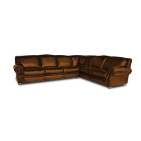 Eleanor Rigby Bethesda 114" Wide Genuine Leather Right Hand Facing Corner Sectional