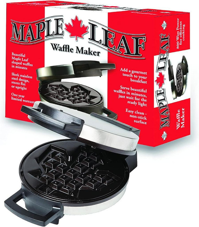 Canadian Maple Leaf Shaped Belgian Waffle Maker in Kitchen & Dining Wares in City of Toronto - Image 2