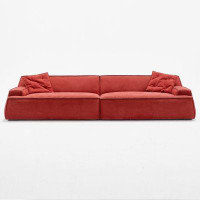 MABOLUS 110.24" Red 100% Polyester Modular Sofa cushion couch