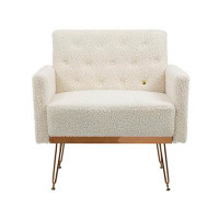 ROOM FULL Accent Chair ,Leisure Single Sofa With Rose Golden Feet