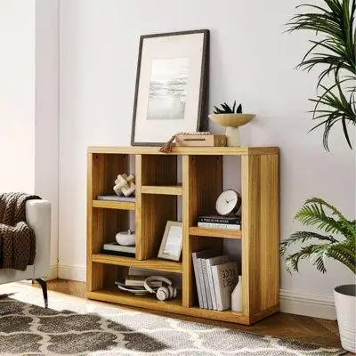 Our Open Wooden Shelf Bookcase - a freestanding display storage cabinet with 7 cube storage spaces....
