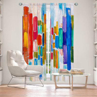 East Urban Home Lined Window Curtains 2-panel Set for Window by Lam Fuk Tim - Colour Blocks